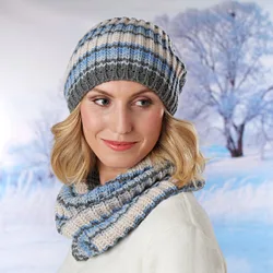 Strickmütze "Nelly" im Streifenmuster