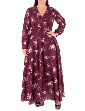 Abito in satin BORDEAUX 48 - RINASCIMENTO CURVY - FashionsVida