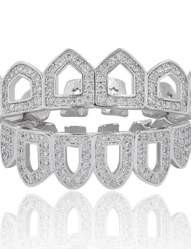 Iced Out Silver Grillz Teeth Caps CZ Bling Hip Hop Jewelry Mouth Grillz Rap Style Fashion Accessories Wholesale Dropshipping - Aliexpress - FashionsVida
