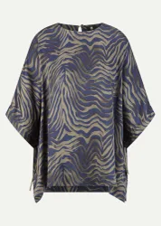 Blusenshirt mit Zebra-Print Blau 34