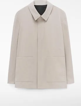 Chaqueta de hombre con cuello italiano y cierre frontal oculto - Adolfo Dominguez - FashionsVida