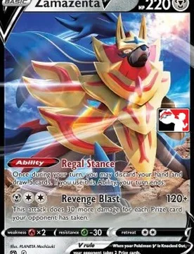 Pokemon Brilliant Stars 105/172 Zamazenta V (Prize Pack League Promo) - Pokémon - FashionsVida
