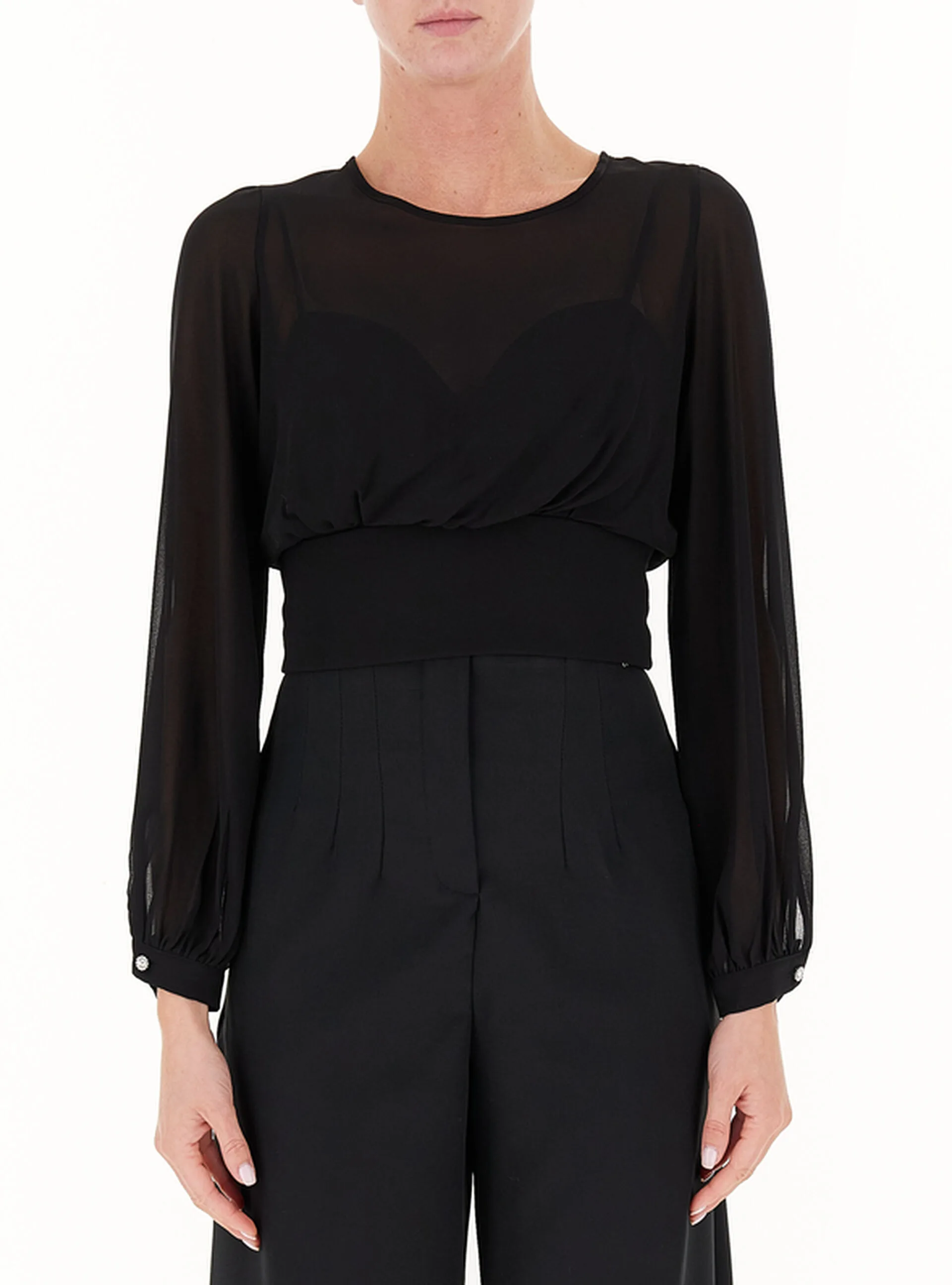 RINASCIMENTO Blusa cropped NERO L - Rinascimento - FashionsVida
