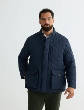 Parka de hombre tallas grandes ,rombos y tejido repelente al agua - Emidio Tucci - FashionsVida