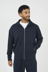 Mens Navy Relaxed Fit Zip Through Hoodie - Size 2xl
