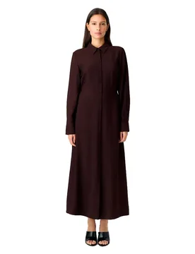 Robe Longue à Manches Longues Safera Coffee Bean 42 - Yas - FashionsVida