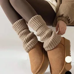 Par de calentadores de pierna de unicolor, adecuados para mantener el calor con botas elegantes y cálidos, apropiados para atuendos de otoño, calcet