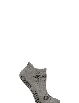 Women's 1 Pair Savvy Organic Cotton Low Rise Yoga Socks with Grip Frost Medium - Grey - Size: Small - Tavi Noir - FashionsVida