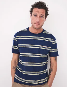 Block Stripe T-Shirt - Indigo - White stuff - FashionsVida