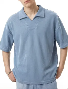 G Heavy Diamond Pattern Waffle Short Sleeve 2026 Summer Small V-neck Casual Lapel T-shirt Men - Aliexpress - FashionsVida