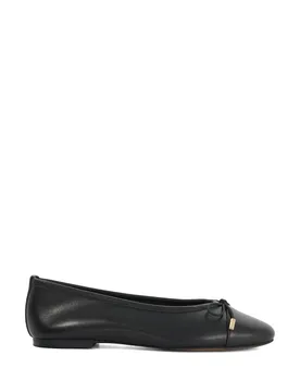 Leather Block Heel Ballet Pumps Black female - Dune london - FashionsVida