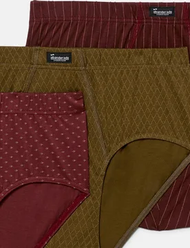 Pack de tres slips abiertos de hombre con algodón estampado - Abanderado - FashionsVida