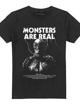 T-Shirt - Season 5 - Vecna Monsters Are Real - S bis XXL - für Männer - Größe S - schwarz - Lizenzierter Fanartikel - Männer - male - Stranger Things - FashionsVida