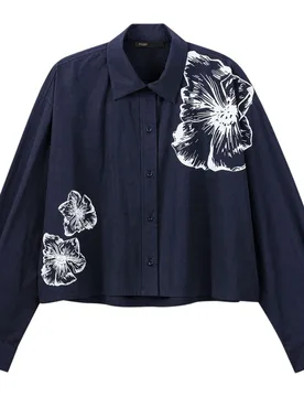 Camisa de mujer con flores y manga larga - Maje - FashionsVida