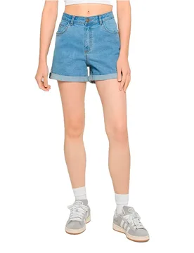 Jeans Corti A Vita Alta Tb8371 Light Blue Washed 32 - Urban classics - FashionsVida