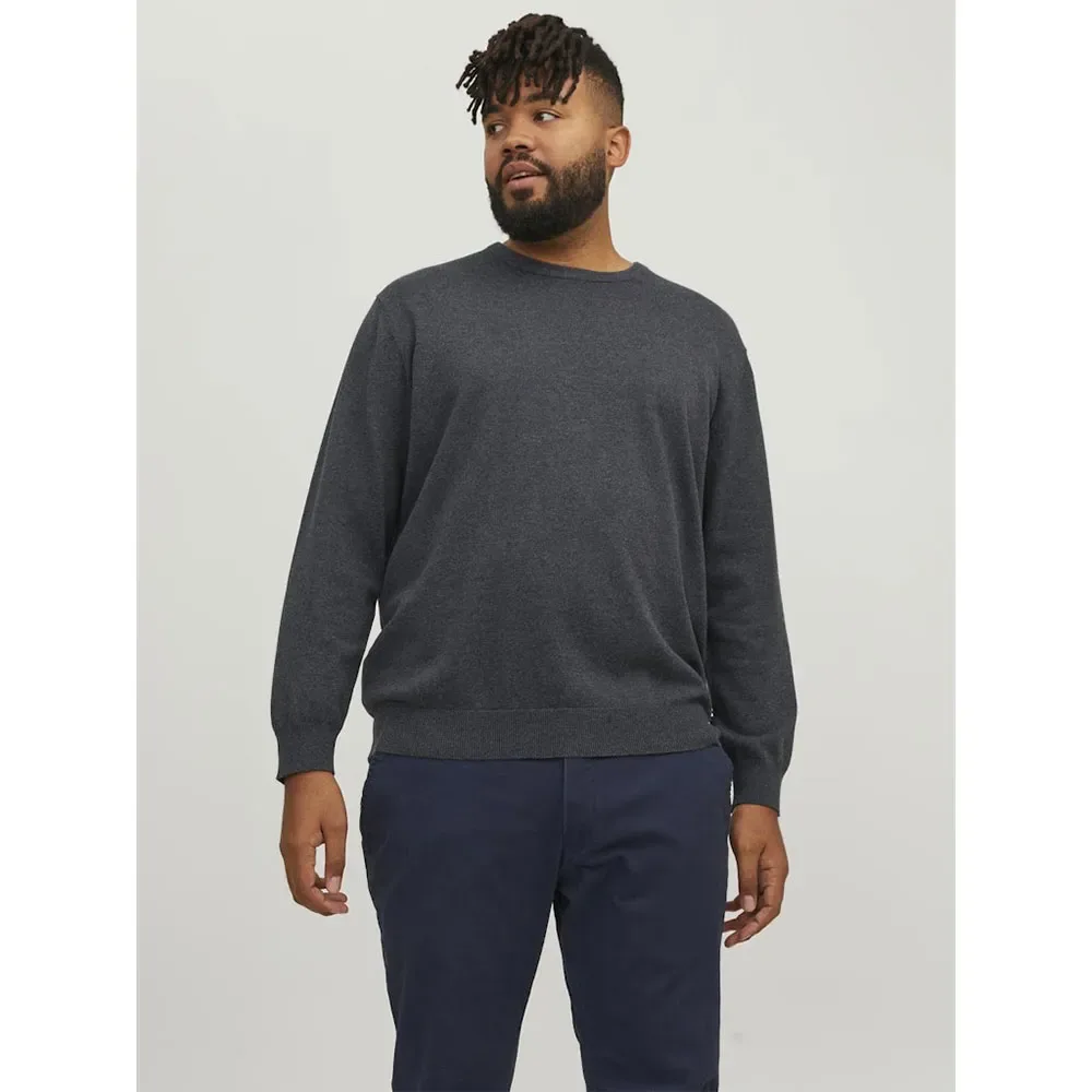 Maglione Basic Plus Size Dark Grey Melange 7XL - Jack & jones - FashionsVida