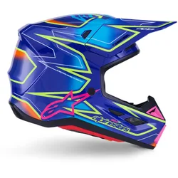 Casco Moto Cross Enduro SM7 Cast Ece06 blu rosa taglia XS