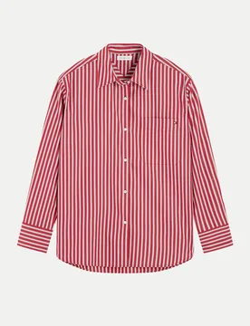 Oversized Hemdbluse mit Streifen Rot 38 - Tommy hilfiger - FashionsVida